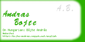 andras bojte business card